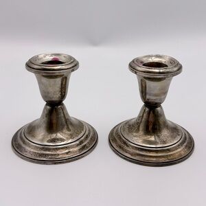 Vintage Gorham Sterling Silver Pair of Candlesticks Weighted 948 Candle Holders